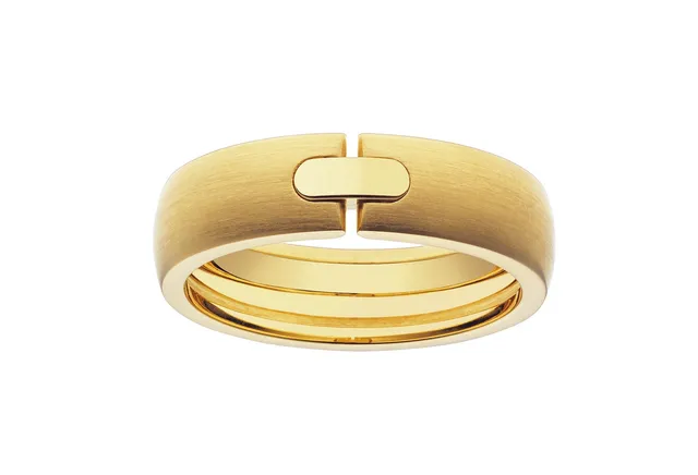 pequignet-moorea-bague-acier-or-jaune-diamant-2 image 1