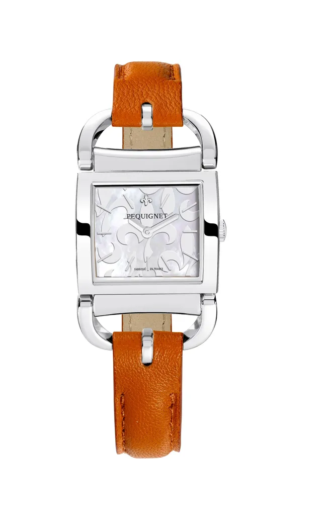 pequignet-equus-attelage-montre-femme-nacre-fleur-de-lys-quartz image 1