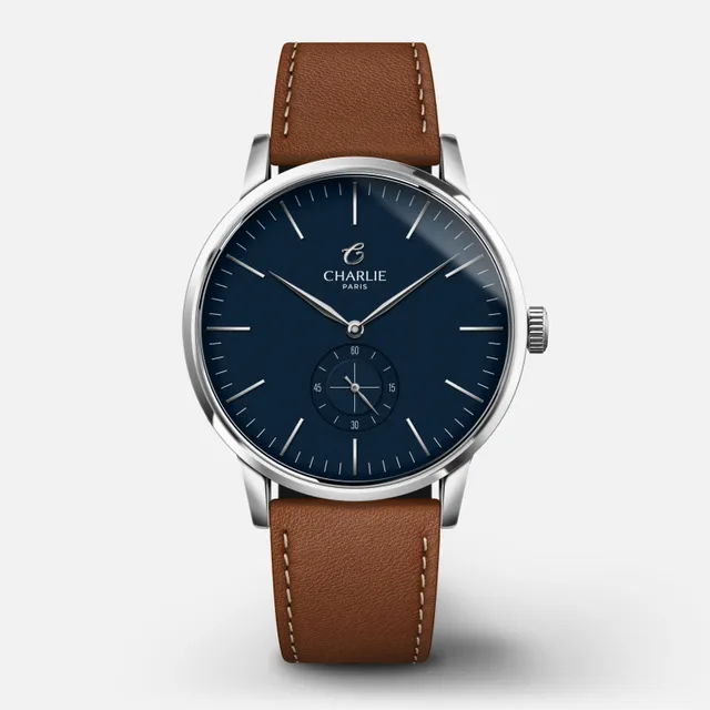 charlie-paris-horizon-montre-quartz-homme-bleu-39mm-acier image 1