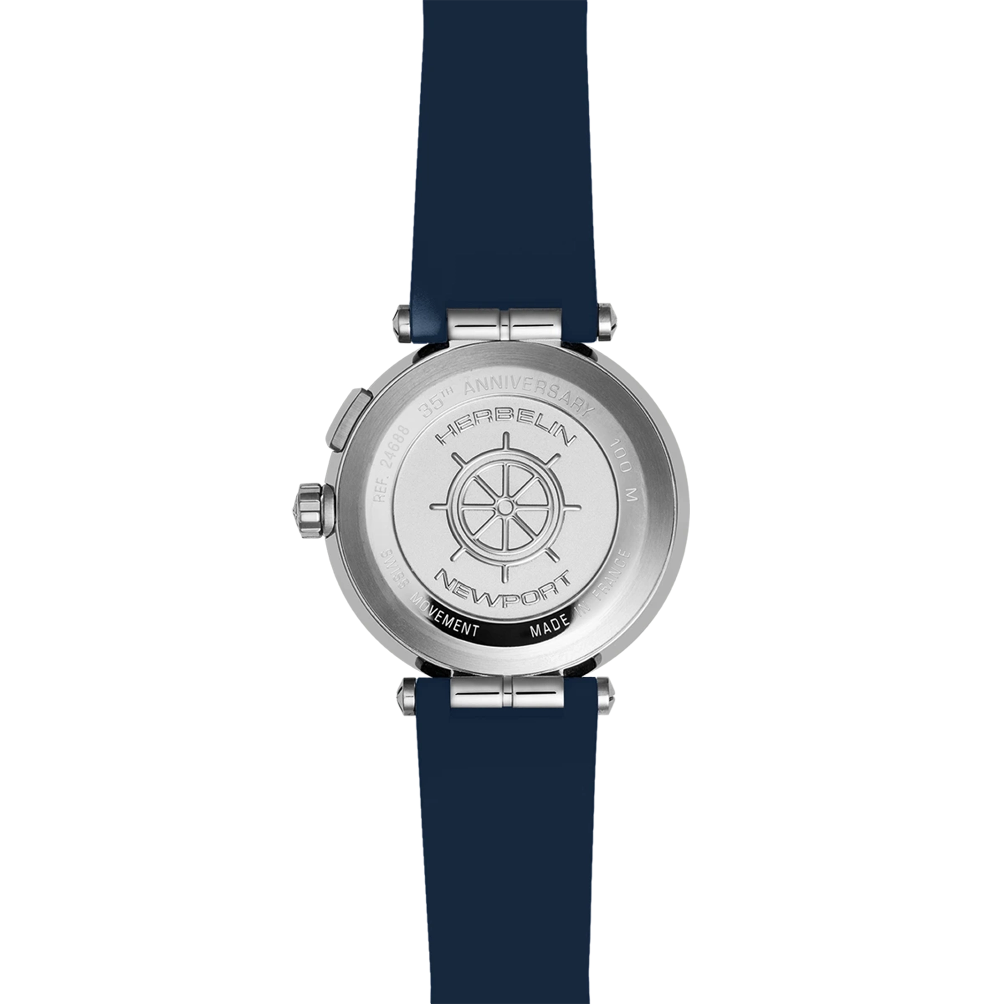 herbelin-newport-mar-ographe-acier-bleu-43-mm-montre-homme image 4