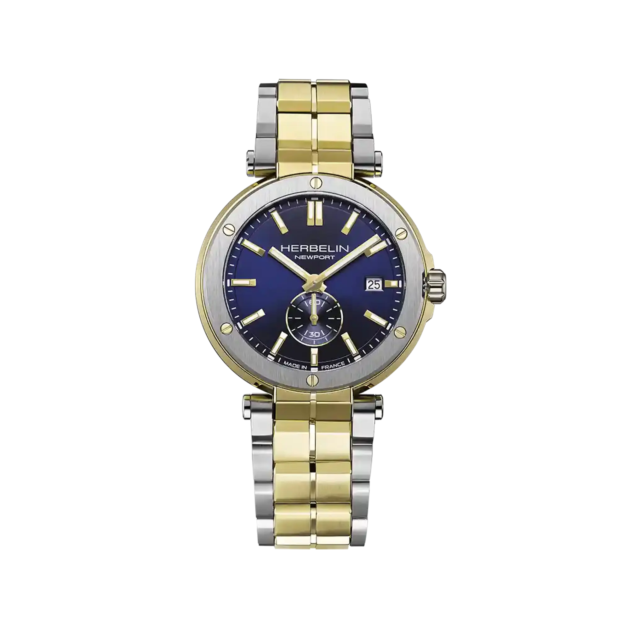herbelin-newport-homme-quartz-40-5mm-acier-bicolore-bleu image 1