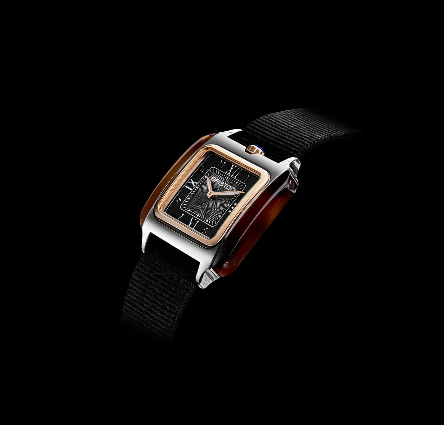 briston-streamliner-kennedy-hm-30-mm-rose-gold-noir-quartz image 5