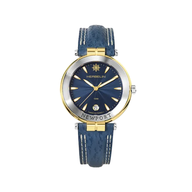 herbelin-newport-h-ritage-originals-montre-homme-quartz-cuir-bleu image 1