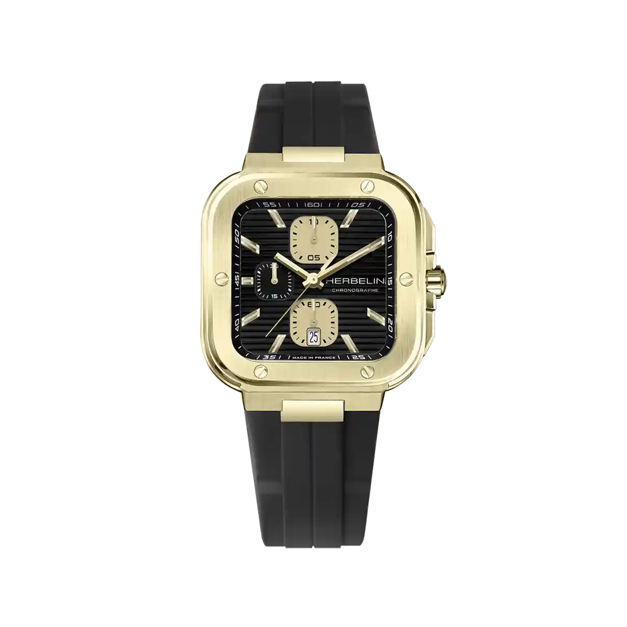 herbelin-cap-camarat-square-montre-homme-chronographe-quartz-40-5-mm-acier-bicol image 1