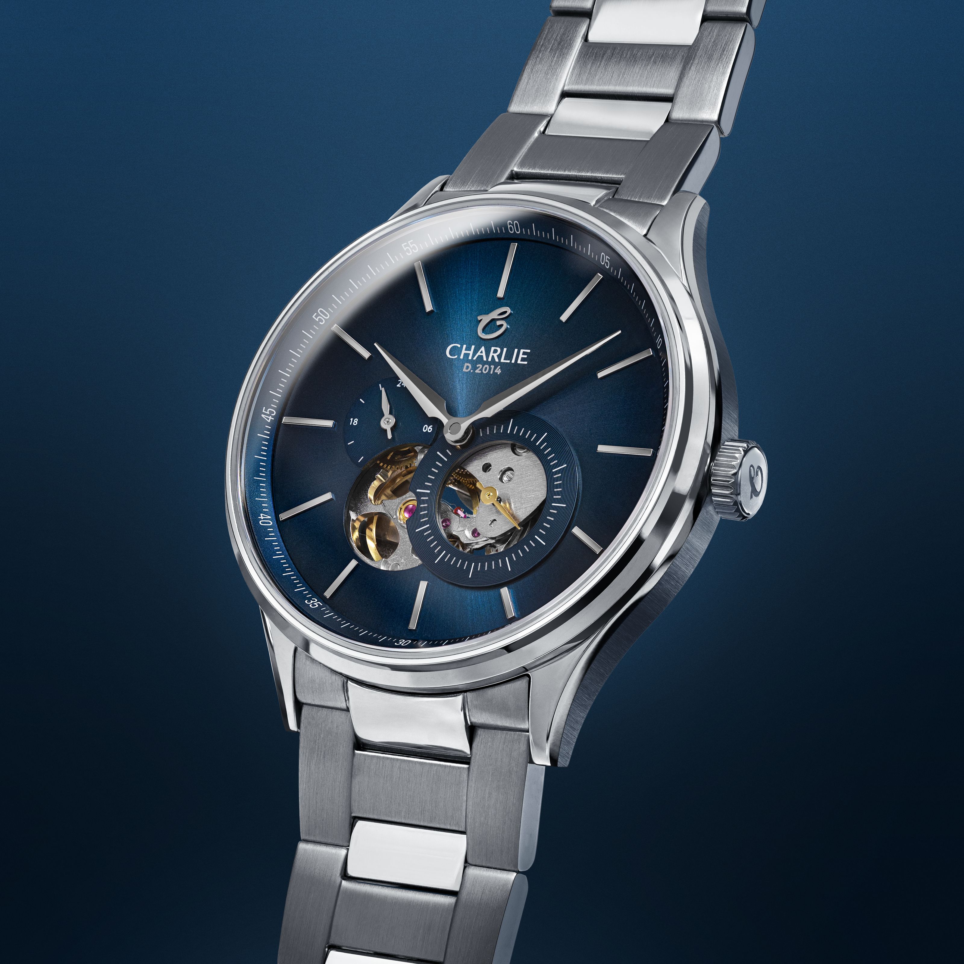 charlie-paris-initial-dition-anniversaire-10-ans-montre-automatique-homme-bleu-s image 2