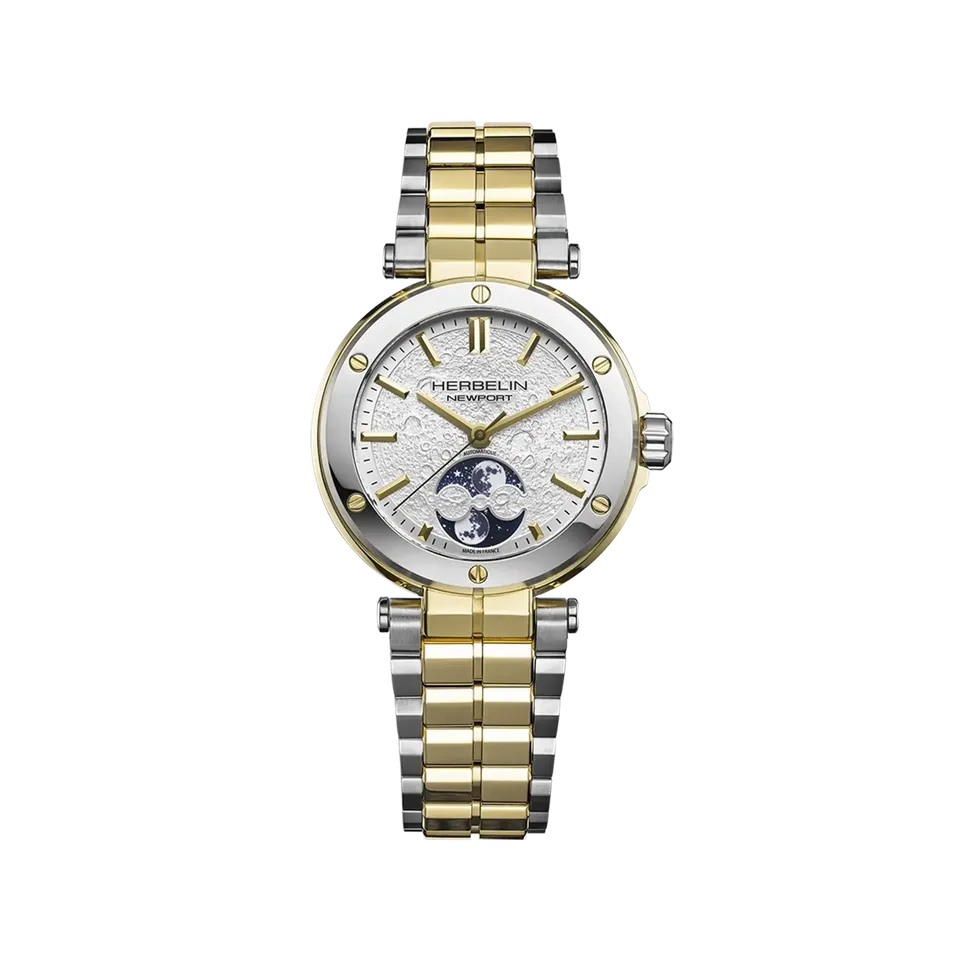 herbelin-newport-automatique-lady-montre-femme-phases-de-lune-bicolore image 1
