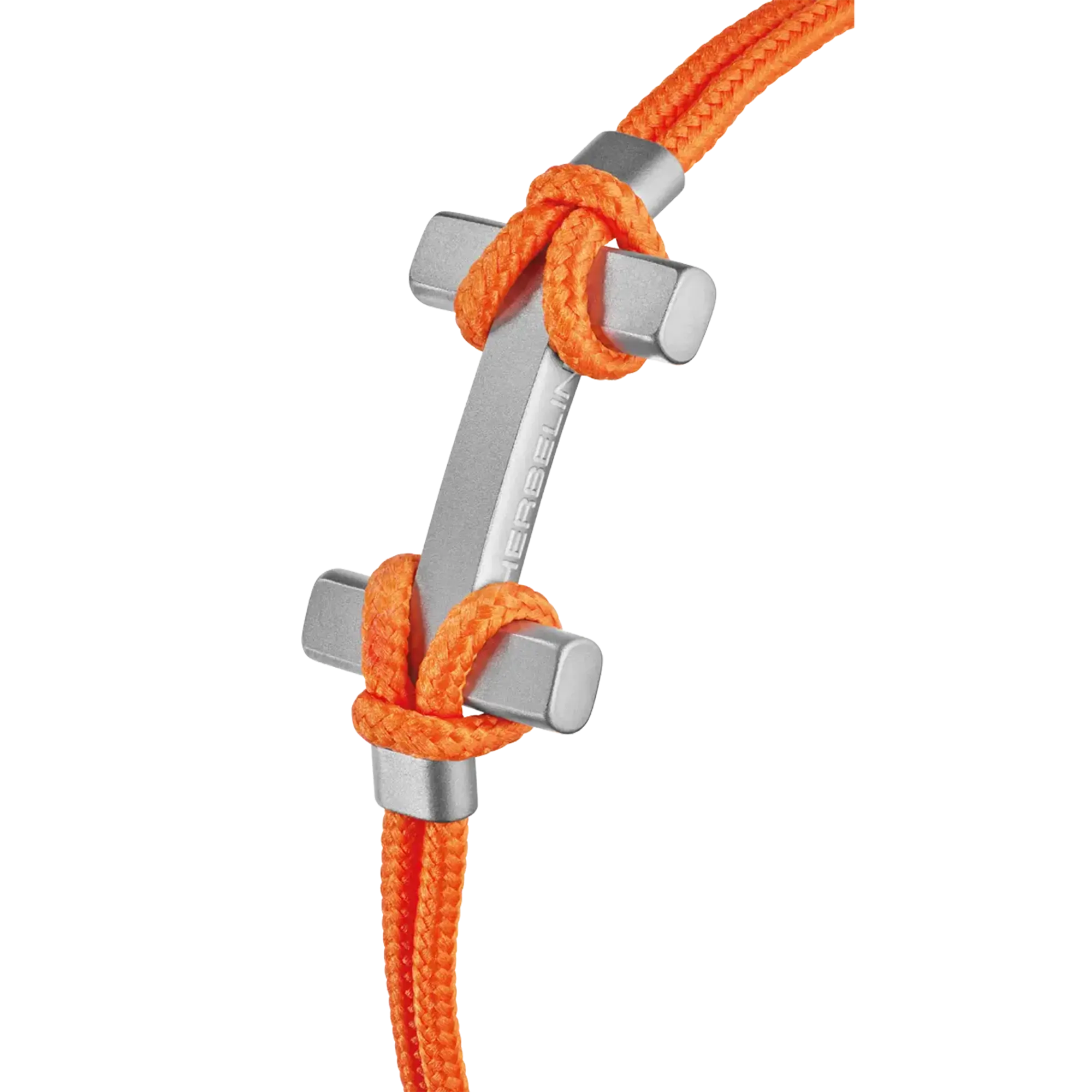 herbelin-bracelet-amarrage-titane-sabl-cordon-nylon-orange-homme image 3