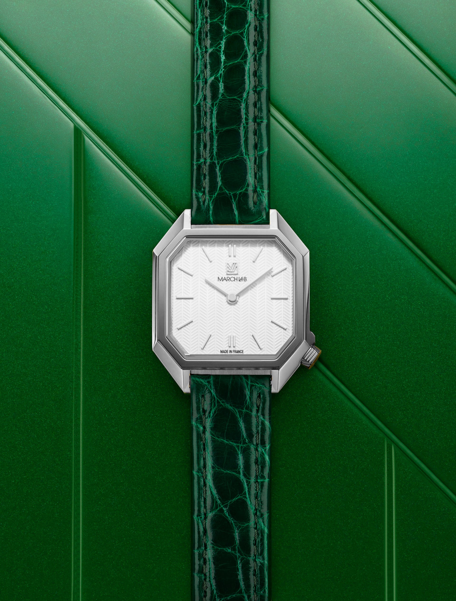 march-la-b-milady-mansart-chevrons-blanc-montre-femme-28-mm image 3