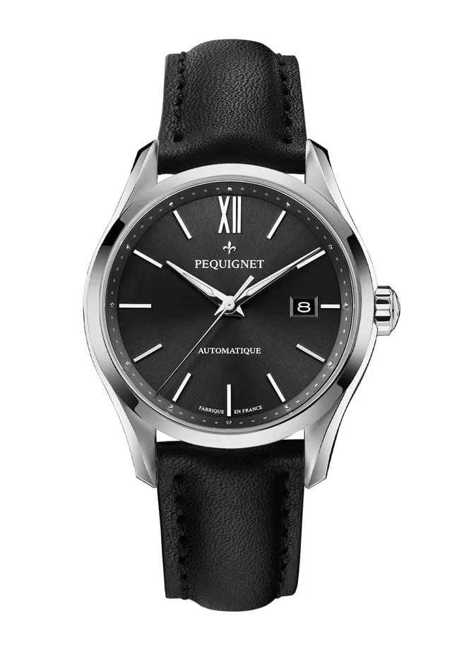 pequignet-l-gance-montre-homme-noire-date-automatique image 1