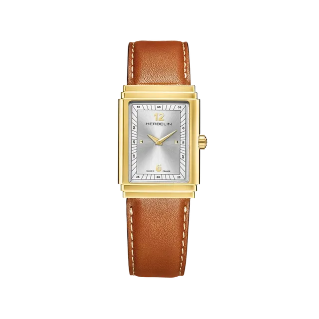 herbelin-art-d-co-1925-s-quartz-montre-homme-pvd-or-jaune-cuir image 1