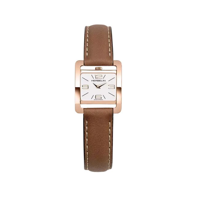 herbelin-v-me-avenue-quartz-montre-femme-pvd-or-rose-brun image 1