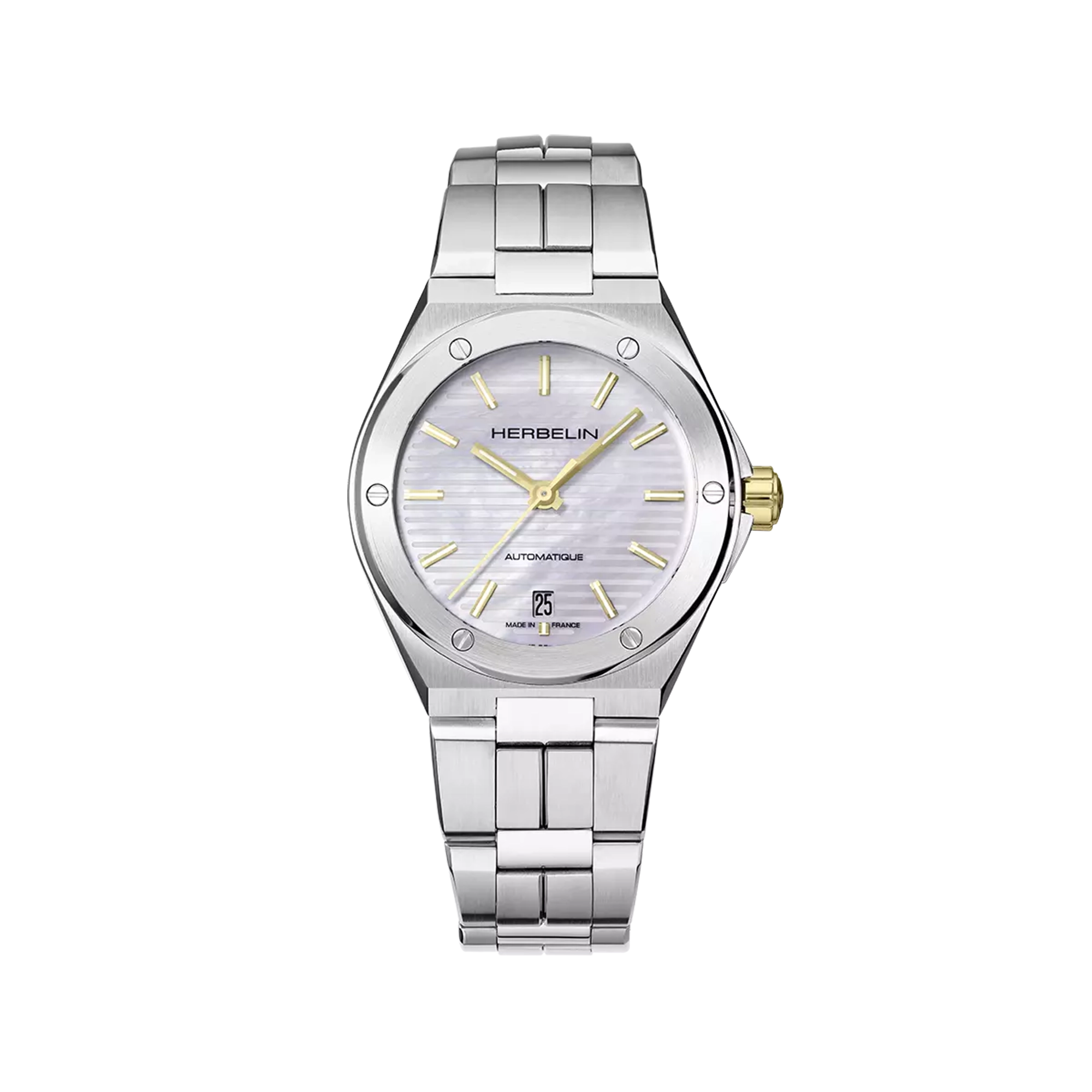 herbelin-cap-camarat-automatique-montre-femme-bicolore-nacre-fond-transparent image 1