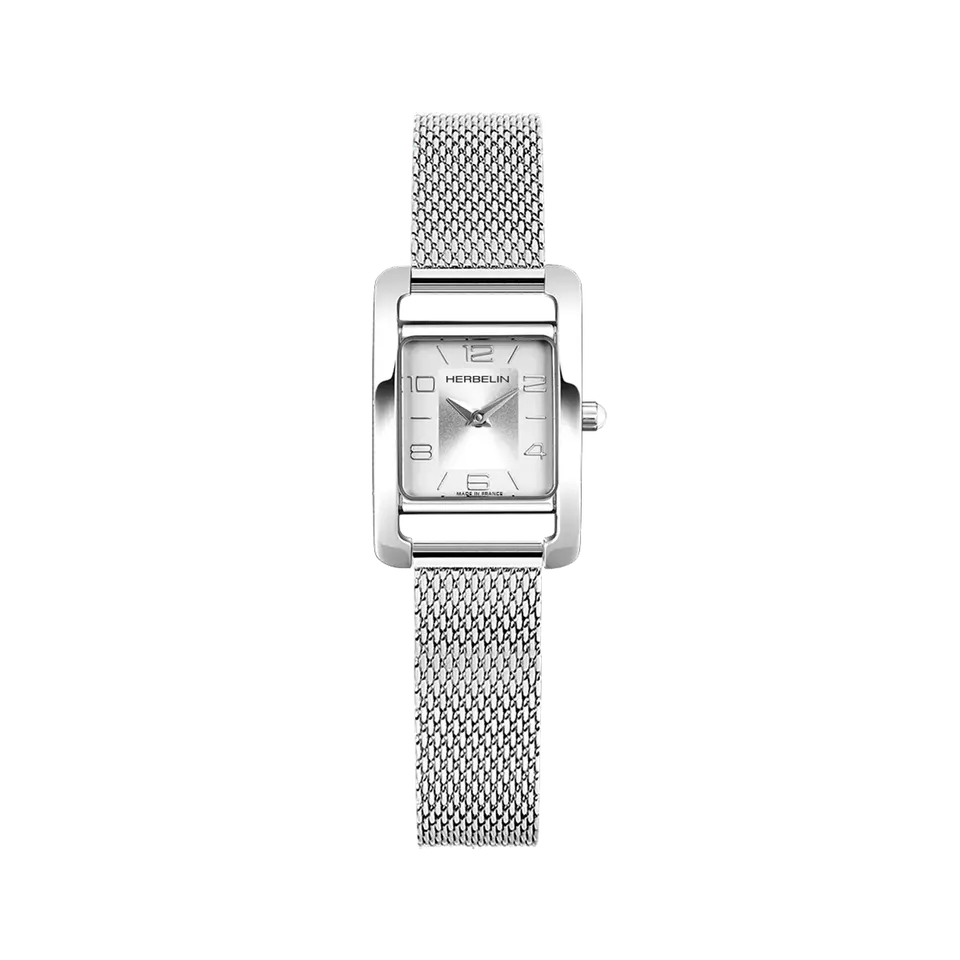herbelin-5e-avenue-montre-femme-quartz-acier-maille-milanaise image 1