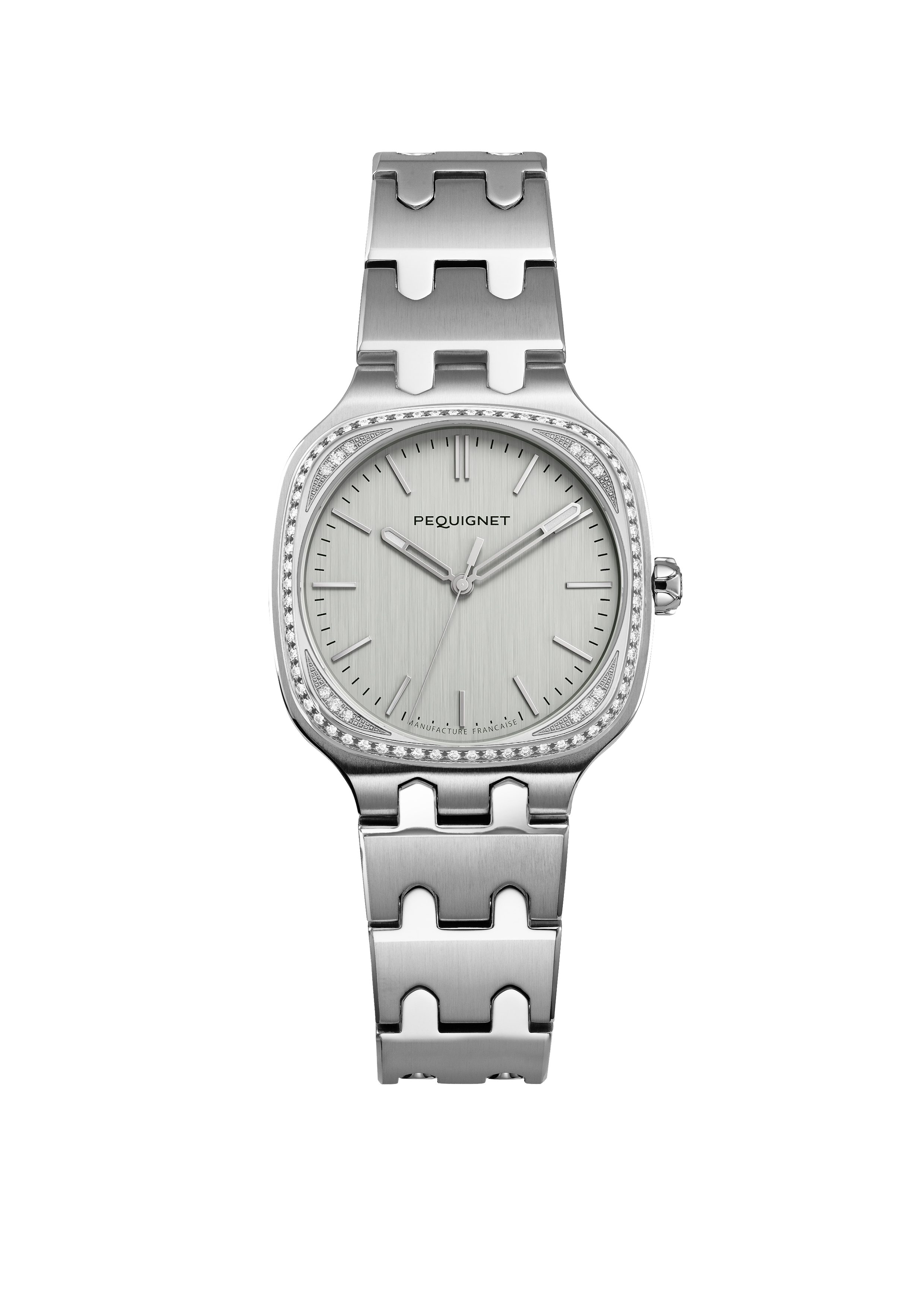 pequignet-concorde-montre-sertie-cadran-argent-lunette-diamants-v-ritables image 1