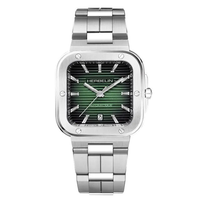 herbelin-cap-camarat-square-automatique-homme-cadran-vert-acier-bo-tier-carr image 1