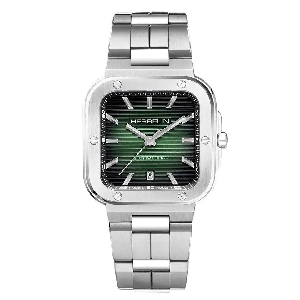 herbelin-cap-camarat-square-automatique-homme-cadran-vert-acier-bo-tier-carr image 1