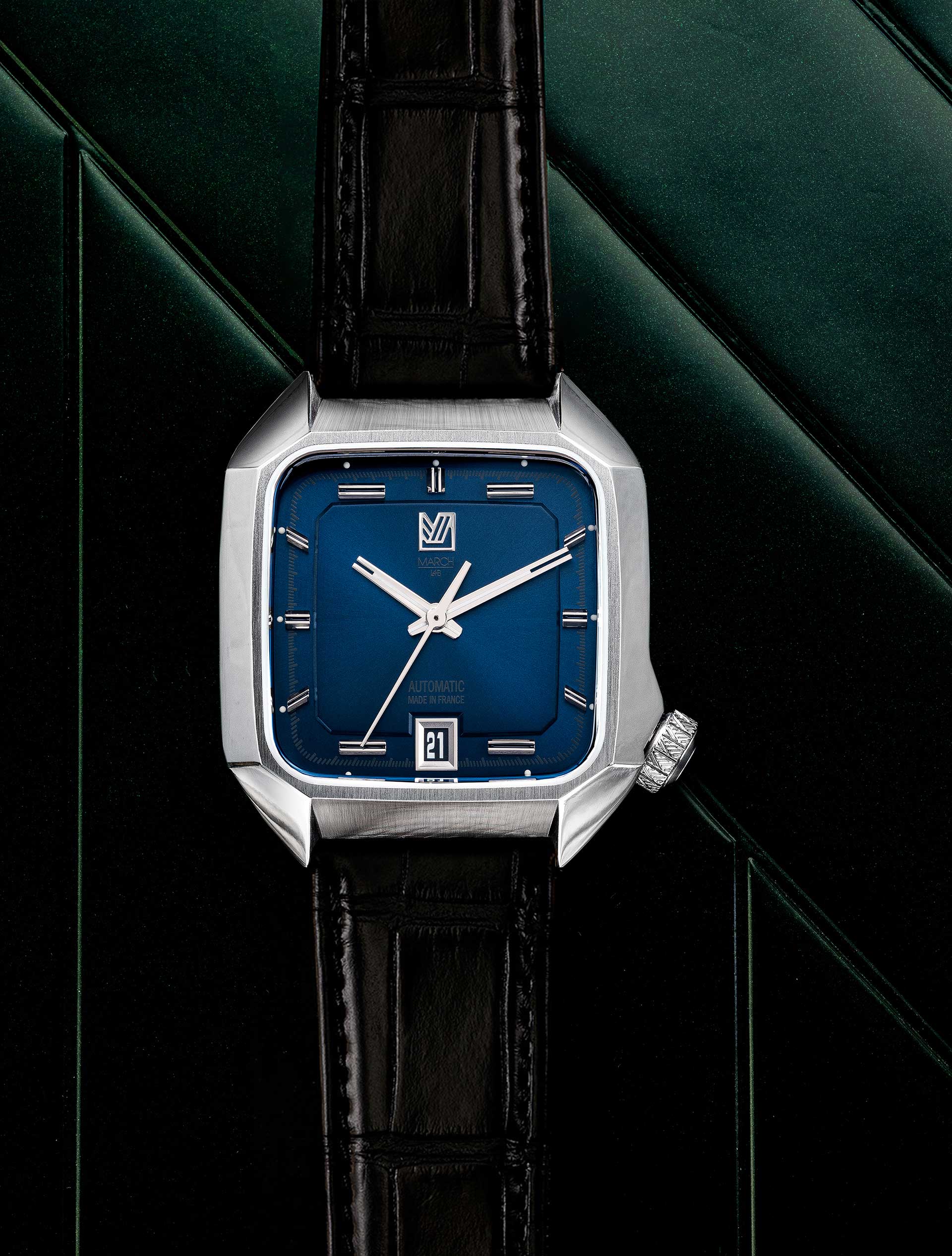 march-la-b-am2-slim-automatique-navy-36-mm-montre-homme-automatique image 2