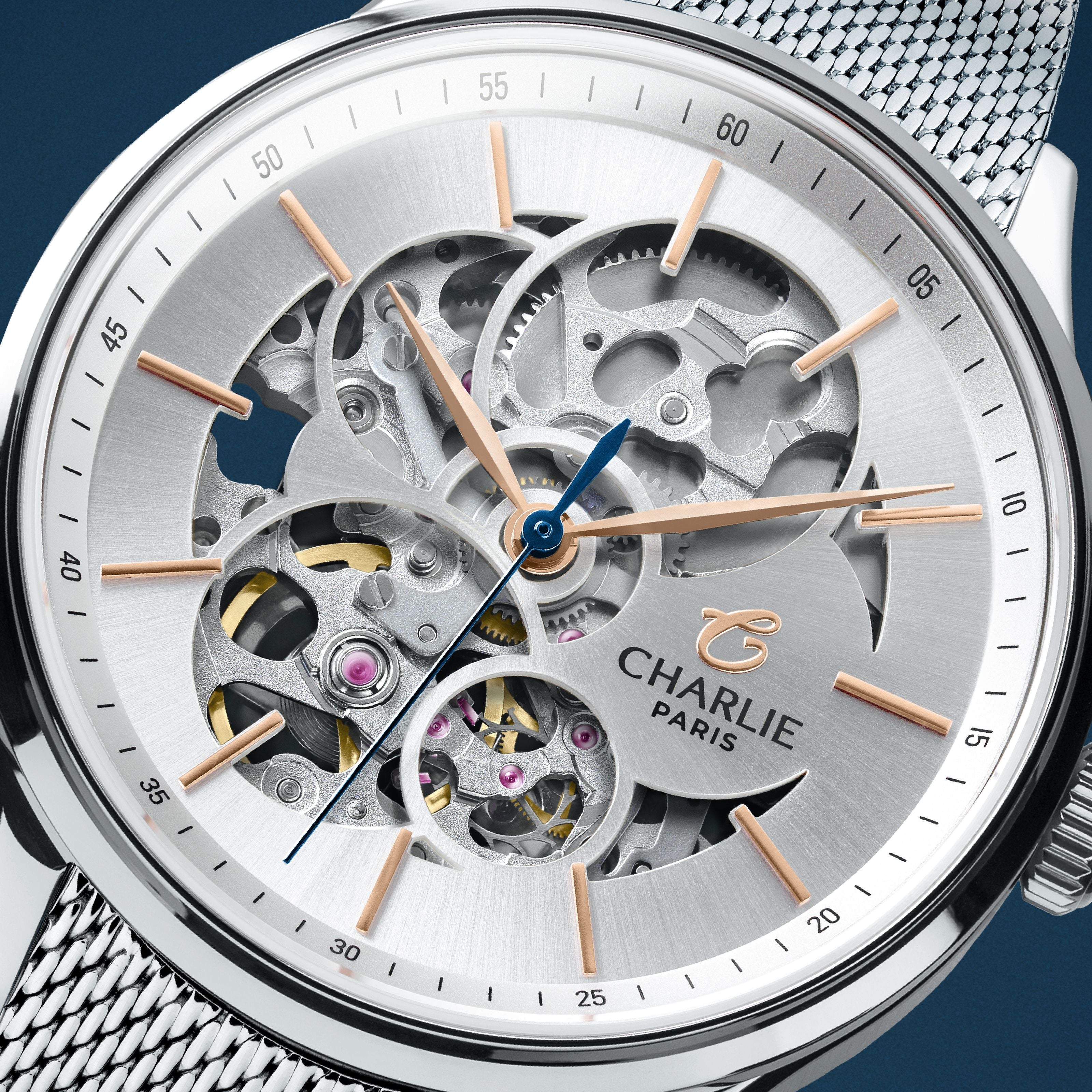 charlie-paris-initial-36-montre-automatique-femme-ajour-e-acier-36-mm image 2