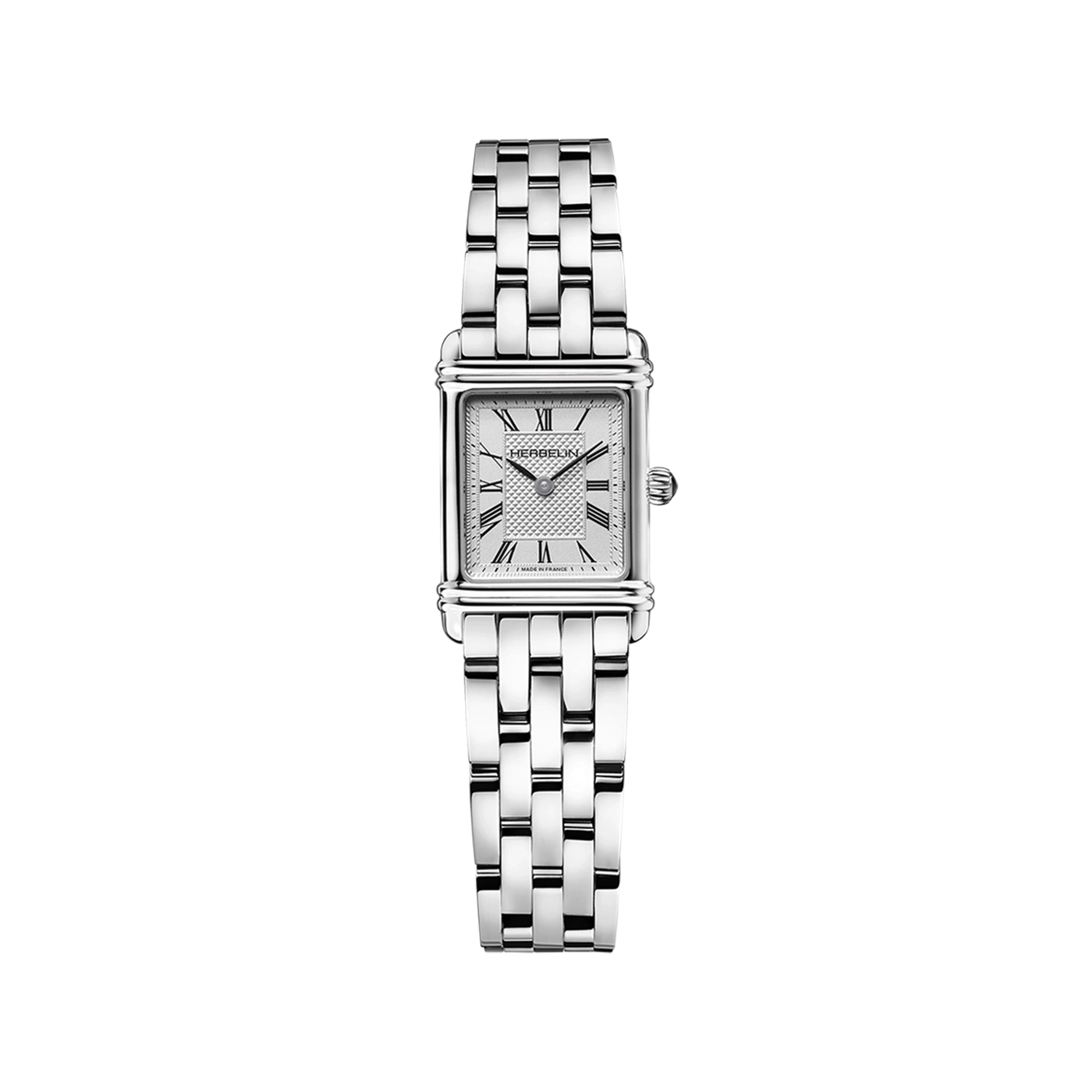 herbelin-art-d-co-quartz-femme-montre-acier-chiffres-romains image 1