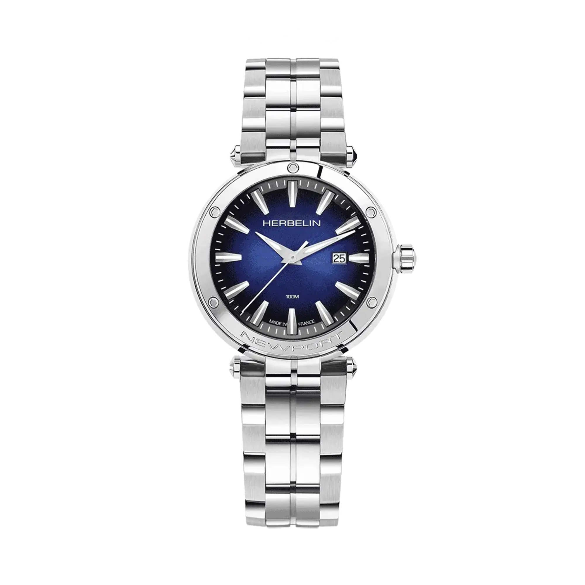 herbelin-newport-quartz-date-montre-femme-acier-cadran-bleu image 1
