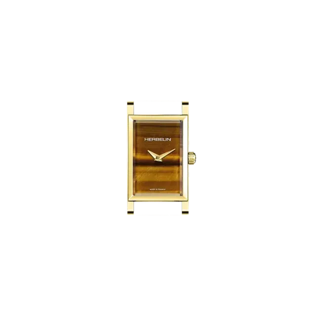 herbelin-antar-s-rectangle-montre-quartz-dor-il-de-tigre image 1