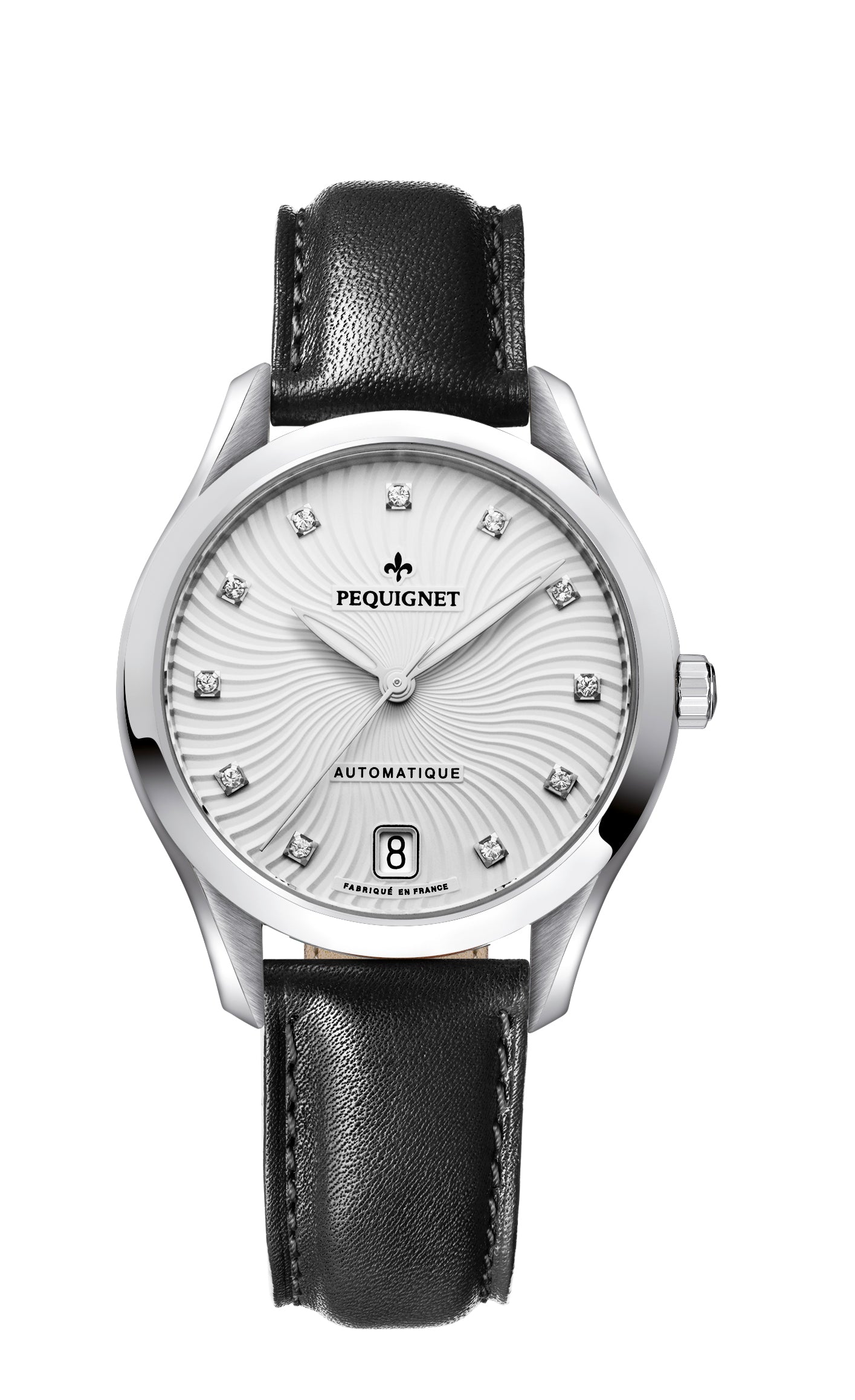 pequignet-l-gance-montre-femme-automatique-suisse-bo-tier-acier-cadran-blanc-fra image 7