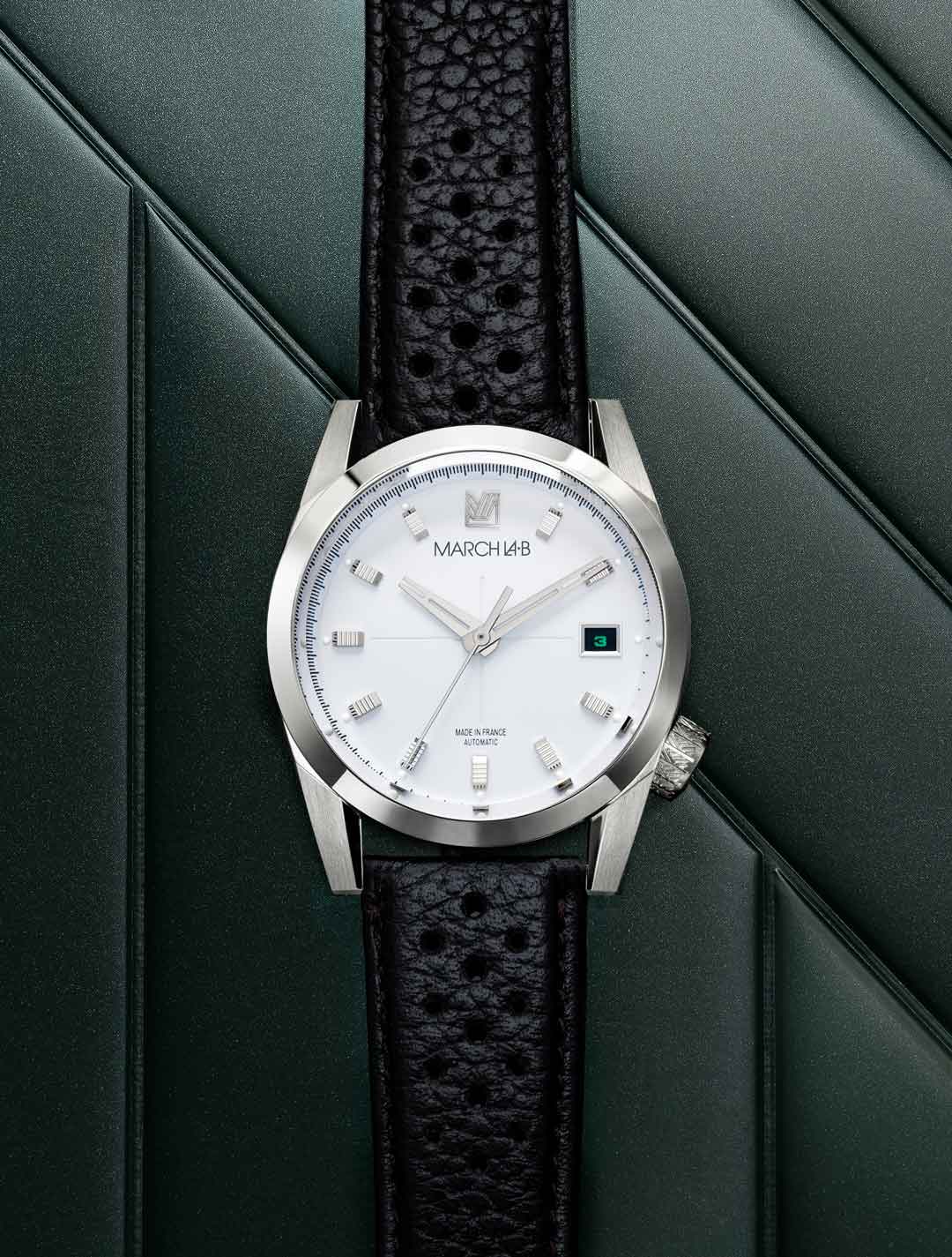 march-la-b-am89-automatique-steel-montre-homme-ronde-38-mm-cadran-blanc image 3
