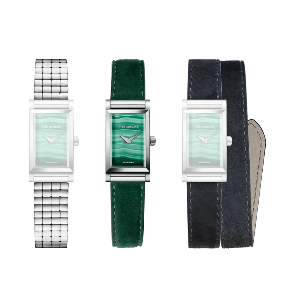 herbelin-antar-s-coffret-femme-montre-malachite-verte-3-bracelets-interchangeabl image 1