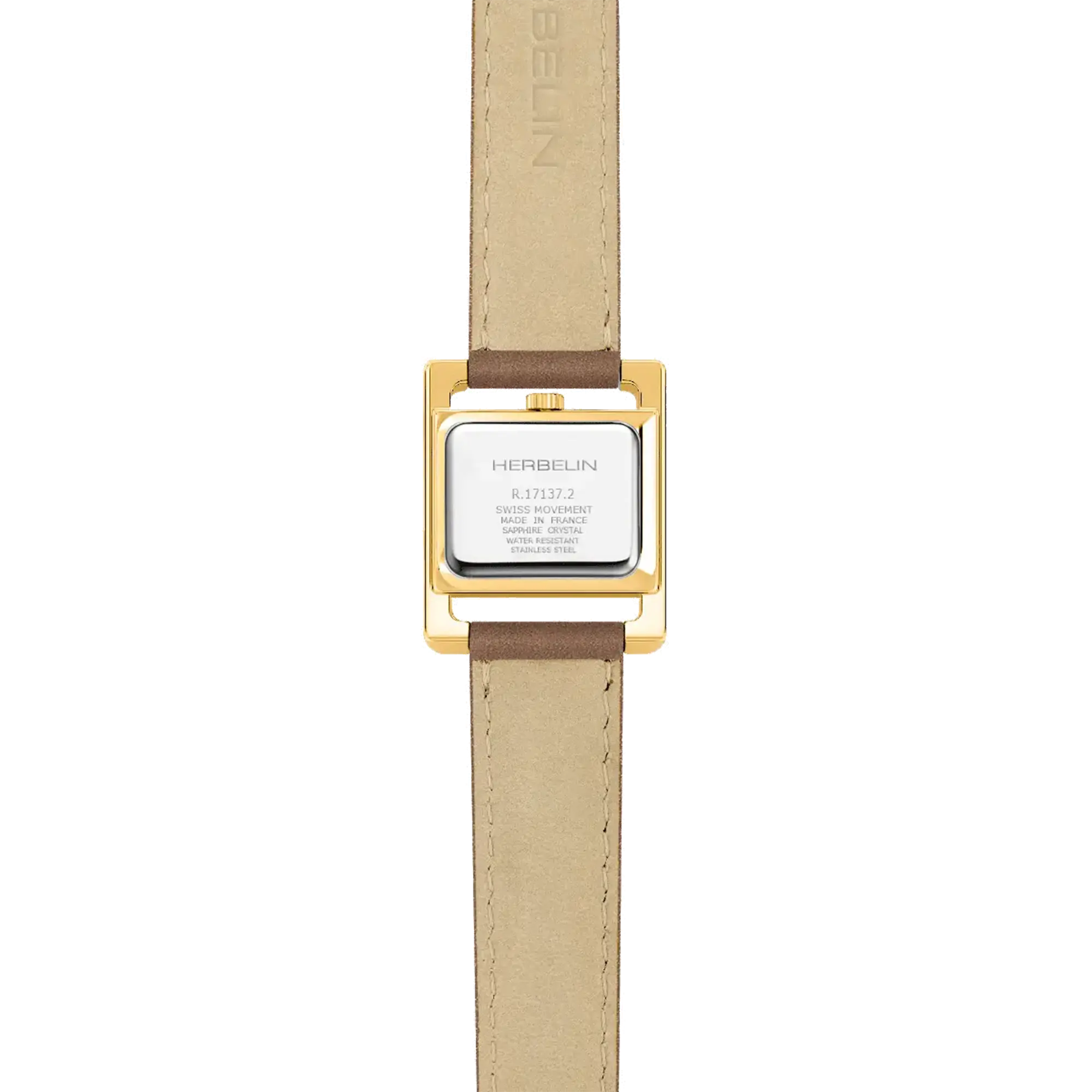 herbelin-ve-avenue-quartz-rectangulaire-montre-femme-acier-pvd-or-jaune-cuir-cam image 4