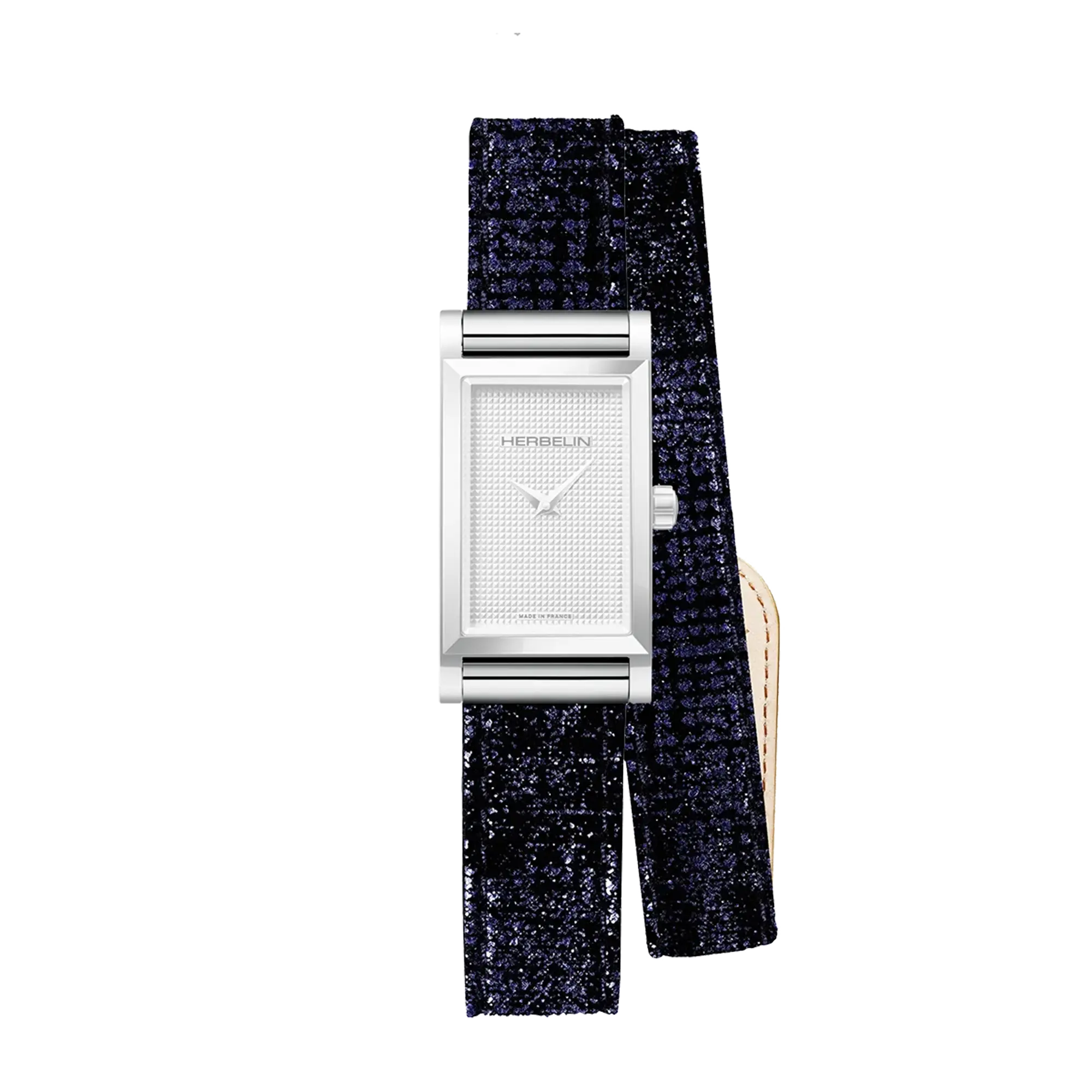 herbelin-antar-s-bracelet-double-tour-cuir-bleu-brillant image 1