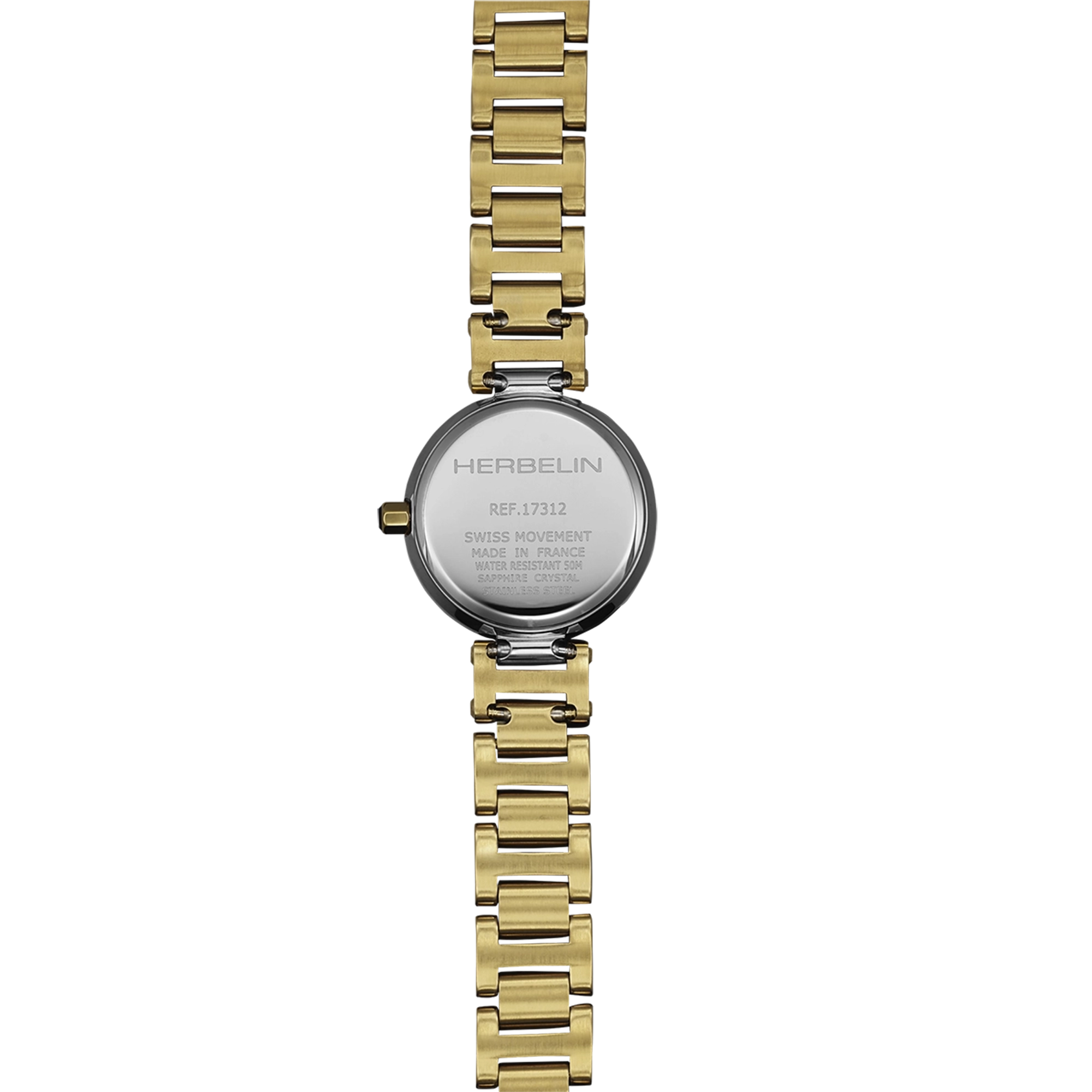 herbelin-lady-h-quartz-montre-femme-nacre-blanche-bicolore-acier image 4