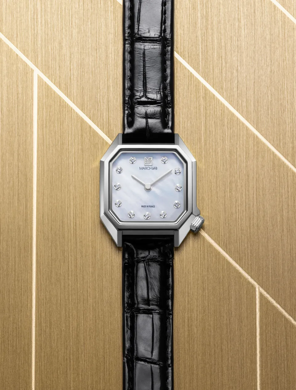 march-la-b-lady-mansart-diamants-nacre-acier-montre-femme-26-mm image 1