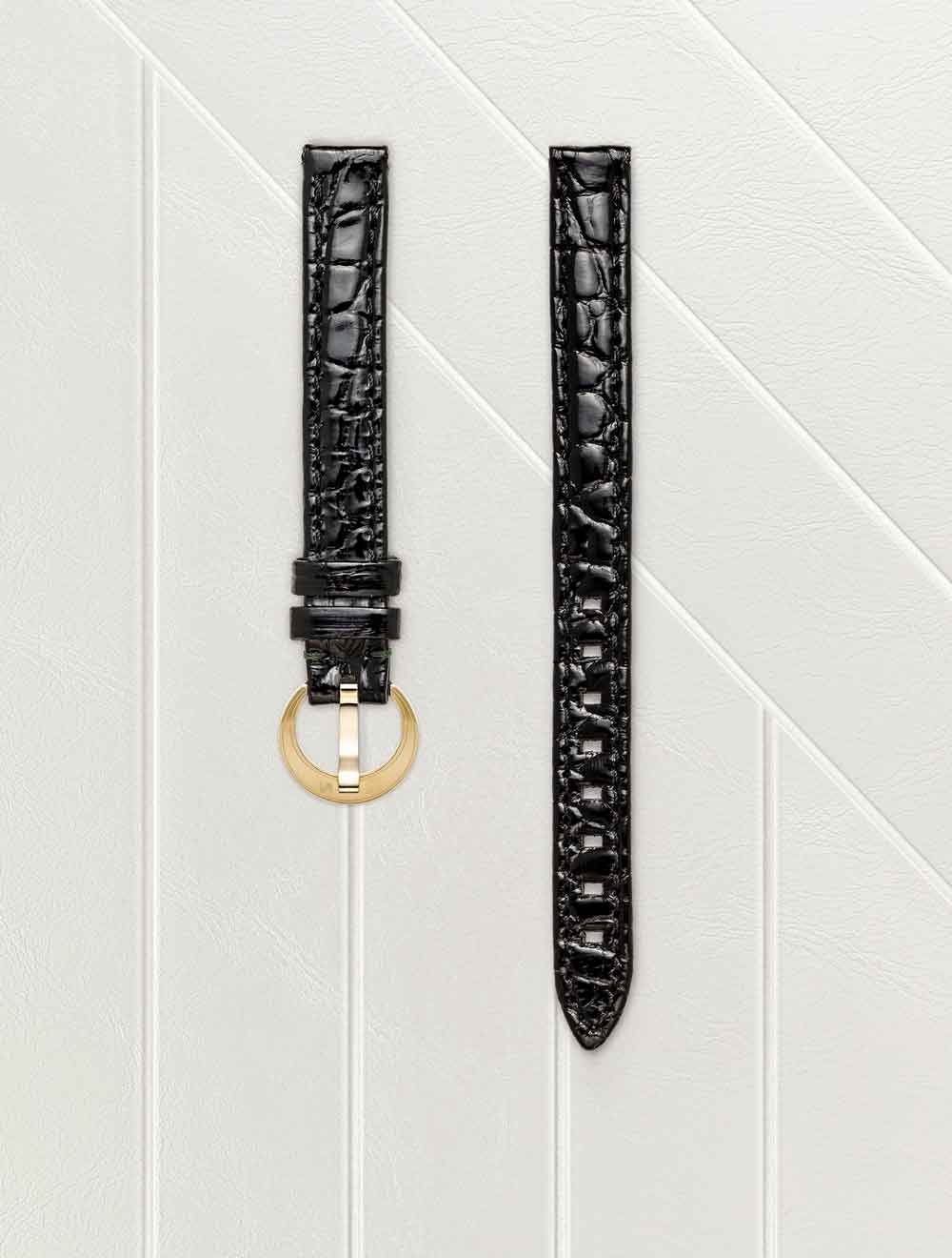 march-la-b-bracelet-alligator-noir-10-mm-femme-lady-volante image 2