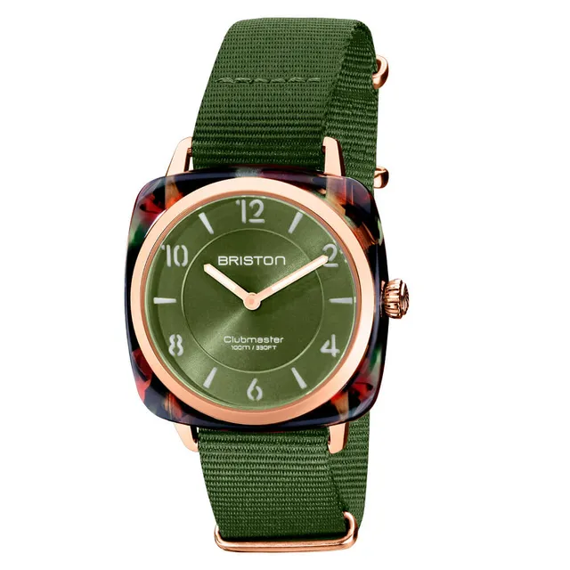 briston-clubmaster-chic-montre-36-mm-gold-vert-olive image 1