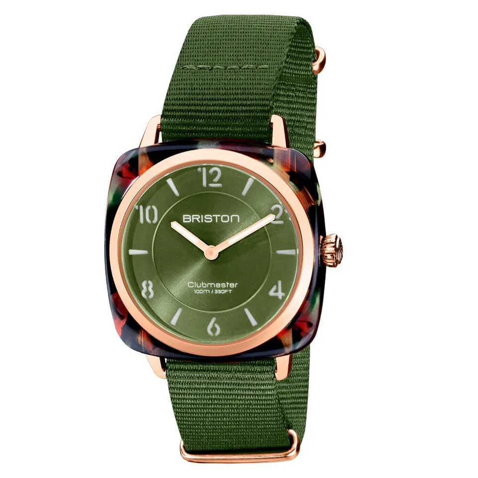 briston-clubmaster-chic-montre-36-mm-gold-vert-olive image 1