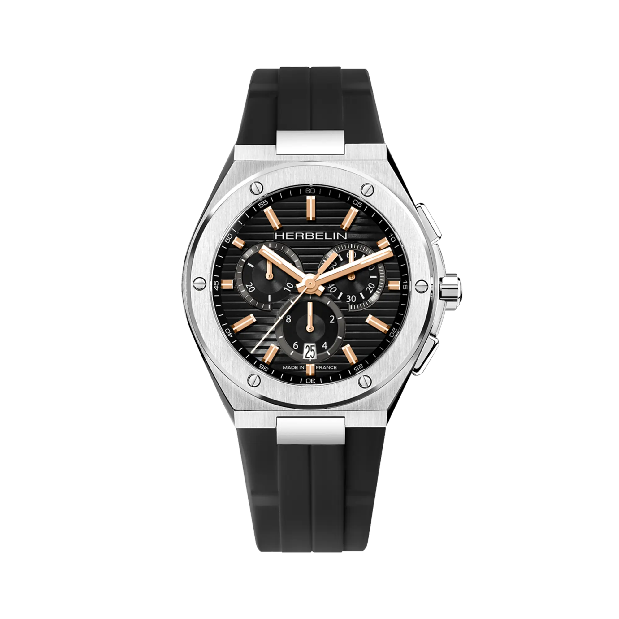herbelin-cap-camarat-chronographe-acier-fkm-noir-homme image 1