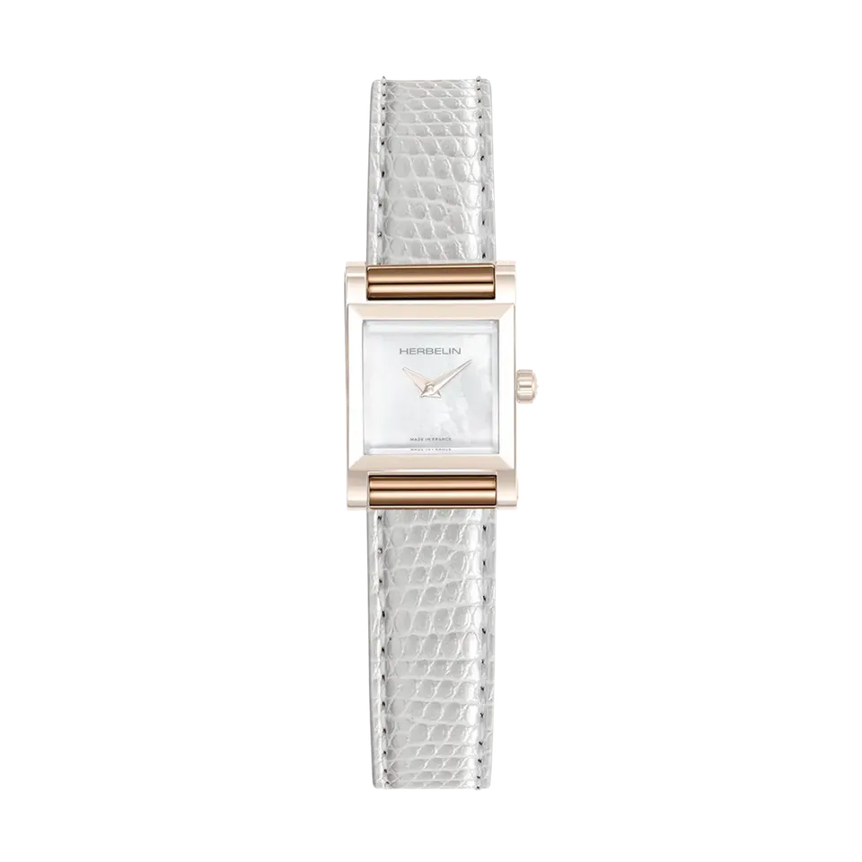 herbelin-antar-s-bracelet-simple-cuir-blanc-fa-on-iguane image 1