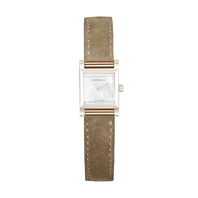 herbelin-antar-s-bracelet-simple-camel-su-d-cuir-pvd-or-rose image 1
