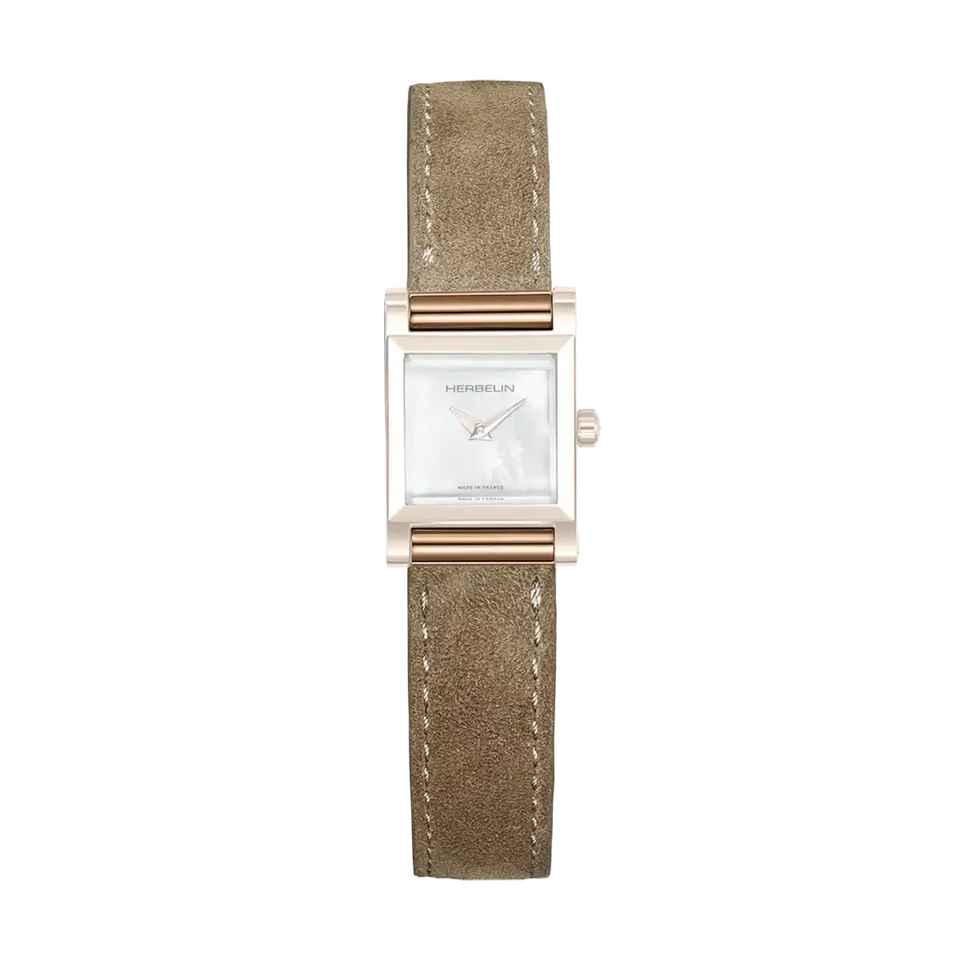 herbelin-antar-s-bracelet-simple-camel-su-d-cuir-pvd-or-rose image 1