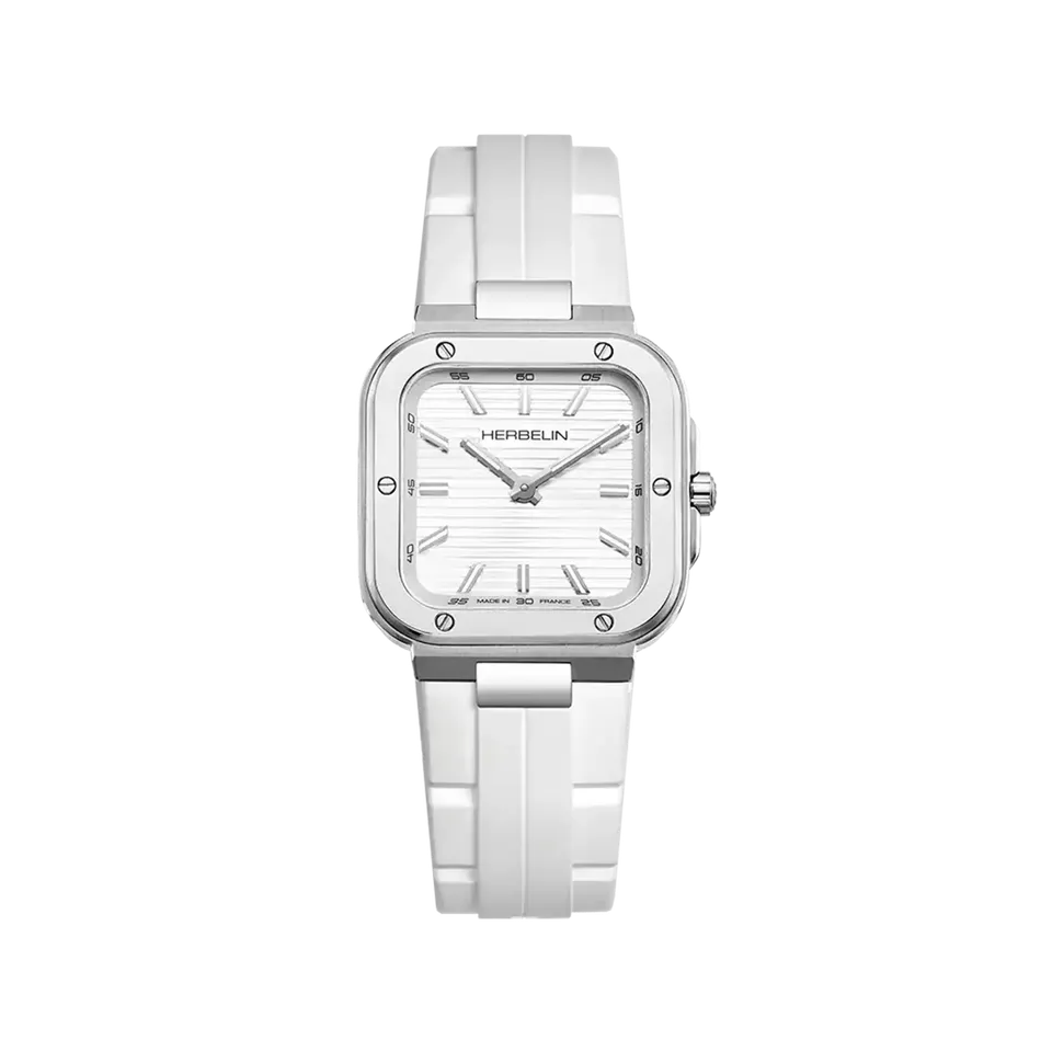 herbelin-cap-camarat-square-dame-blanc-montre-quartz image 1