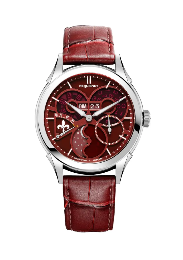 pequignet-royale-saphir-rubis-montre-automatique-calibre-royal-cadran-rouge image 1