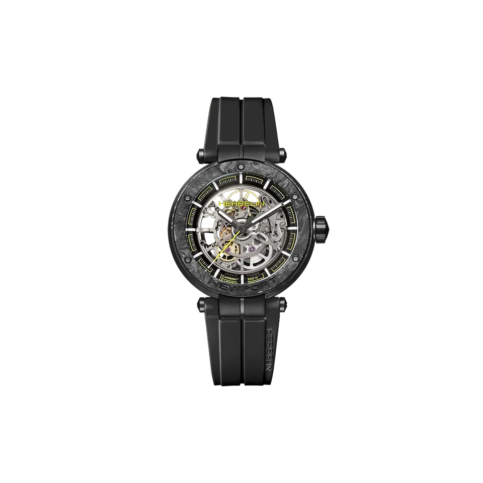 herbelin-newport-carbone-titane-squelette-noir-montre-homme-dition-limit-e image 1