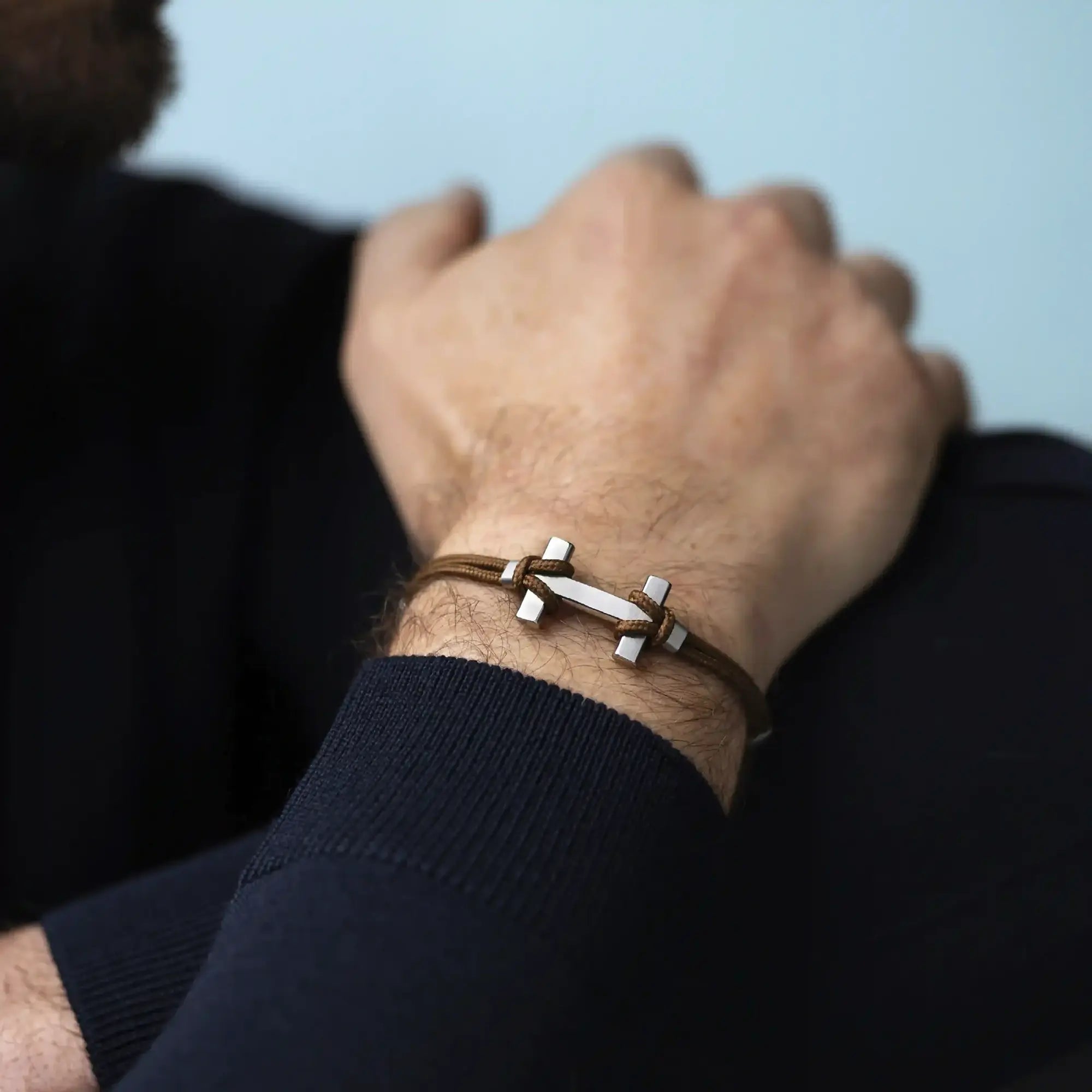 herbelin-amarrage-bracelet-homme-acier-nylon-tress-brun image 2
