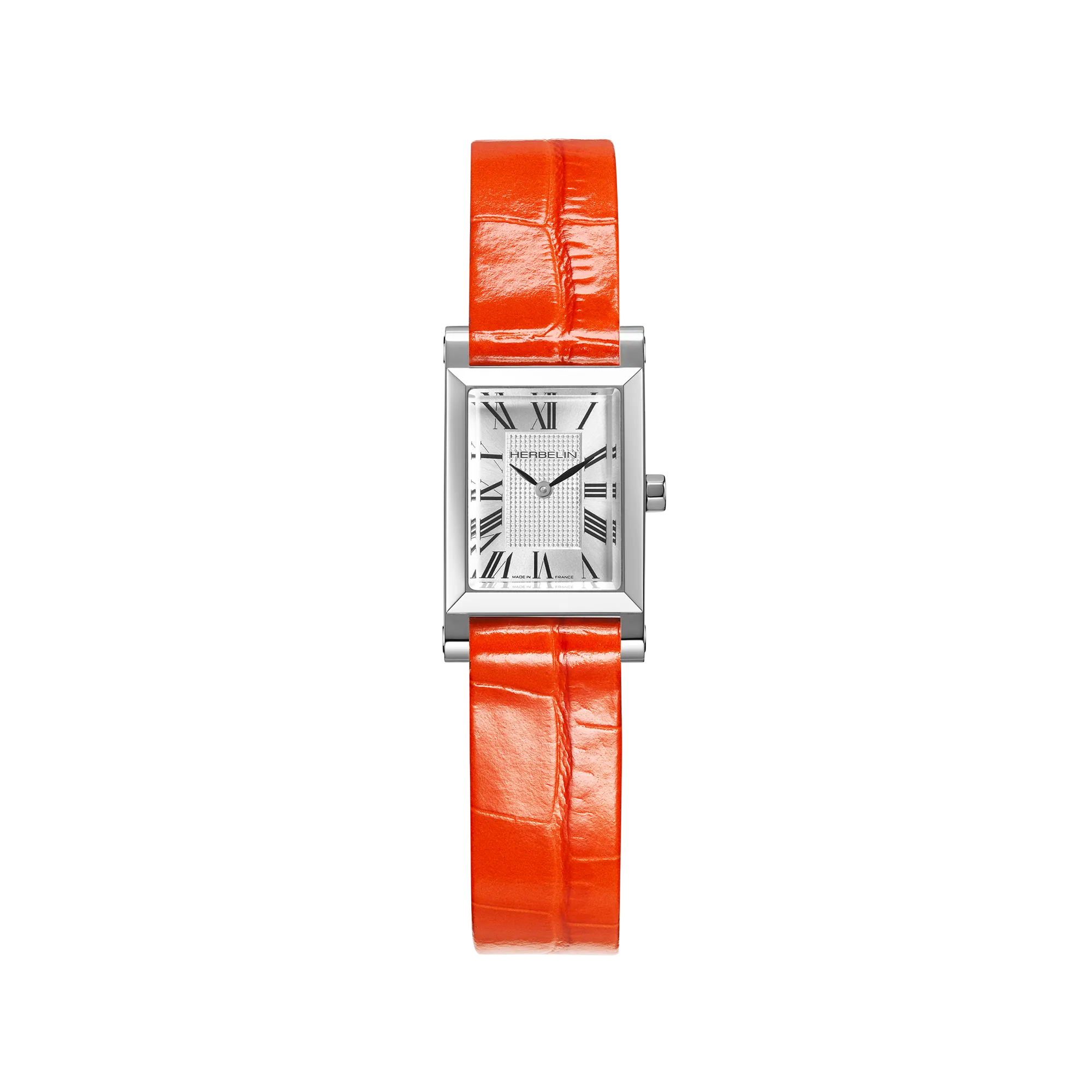 herbelin-antar-s-quartz-originale-montre-femme-acier-cuir-orange image 1