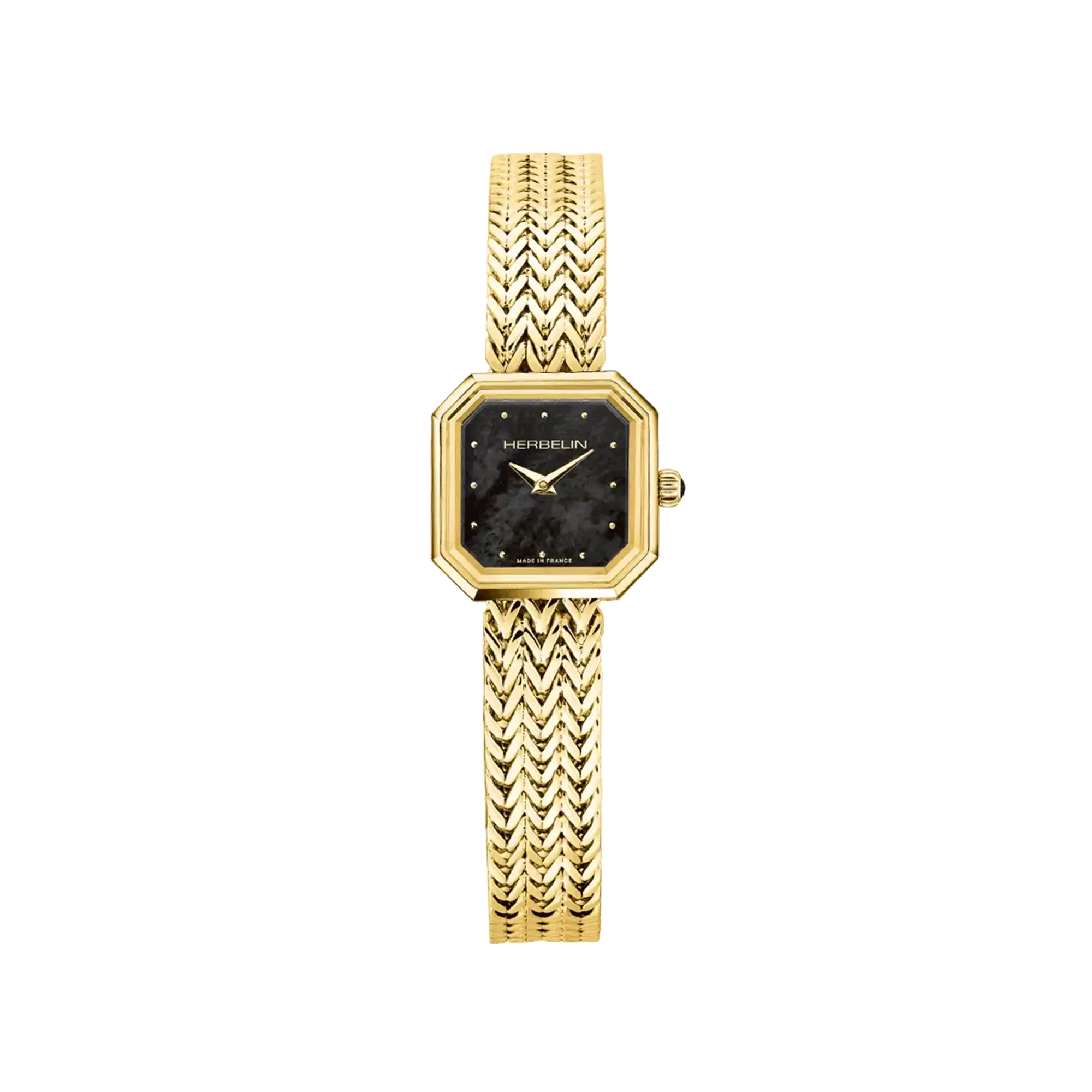 herbelin-octog-ne-quartz-carr-femme-dor-nacre-noire image 1