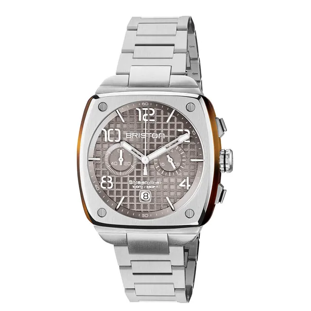 briston-streamliner-urban-chronographe-42-mm-acier-gris-taupe image 1