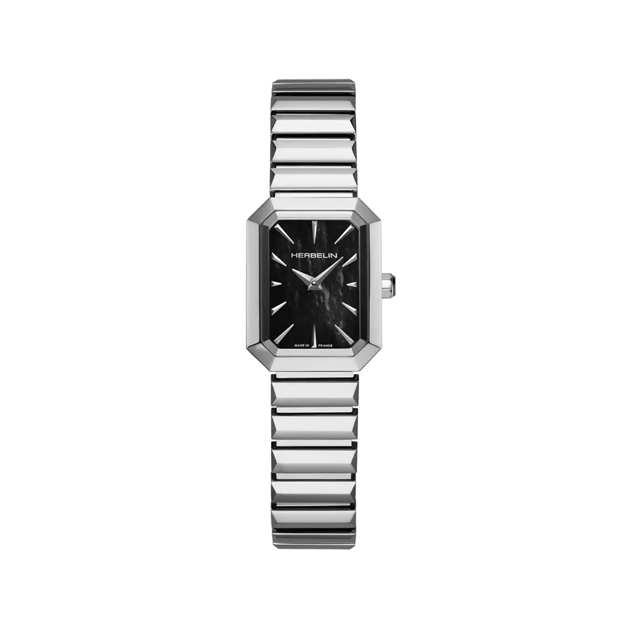 herbelin-octog-ne-quartz-femme-nacre-noire-acier-316l image 1
