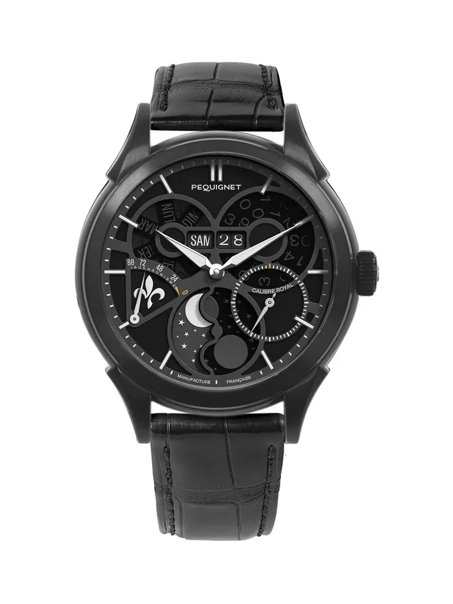 pequignet-royale-saphir-noir-nuit-42-mm-montre-homme-calibre-royal image 1