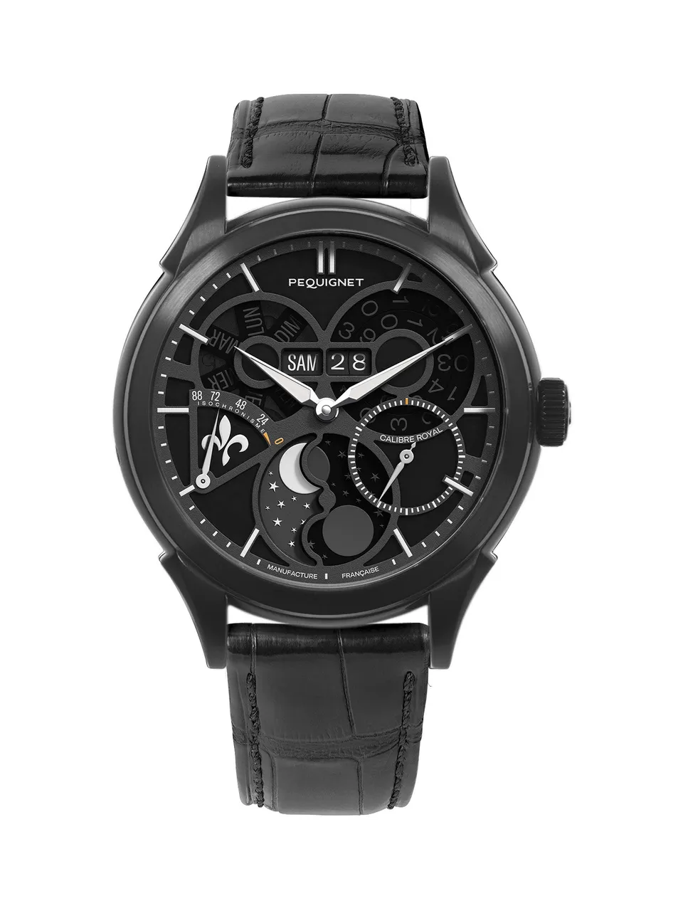 pequignet-royale-saphir-noir-nuit-42-mm-montre-homme-calibre-royal image 1