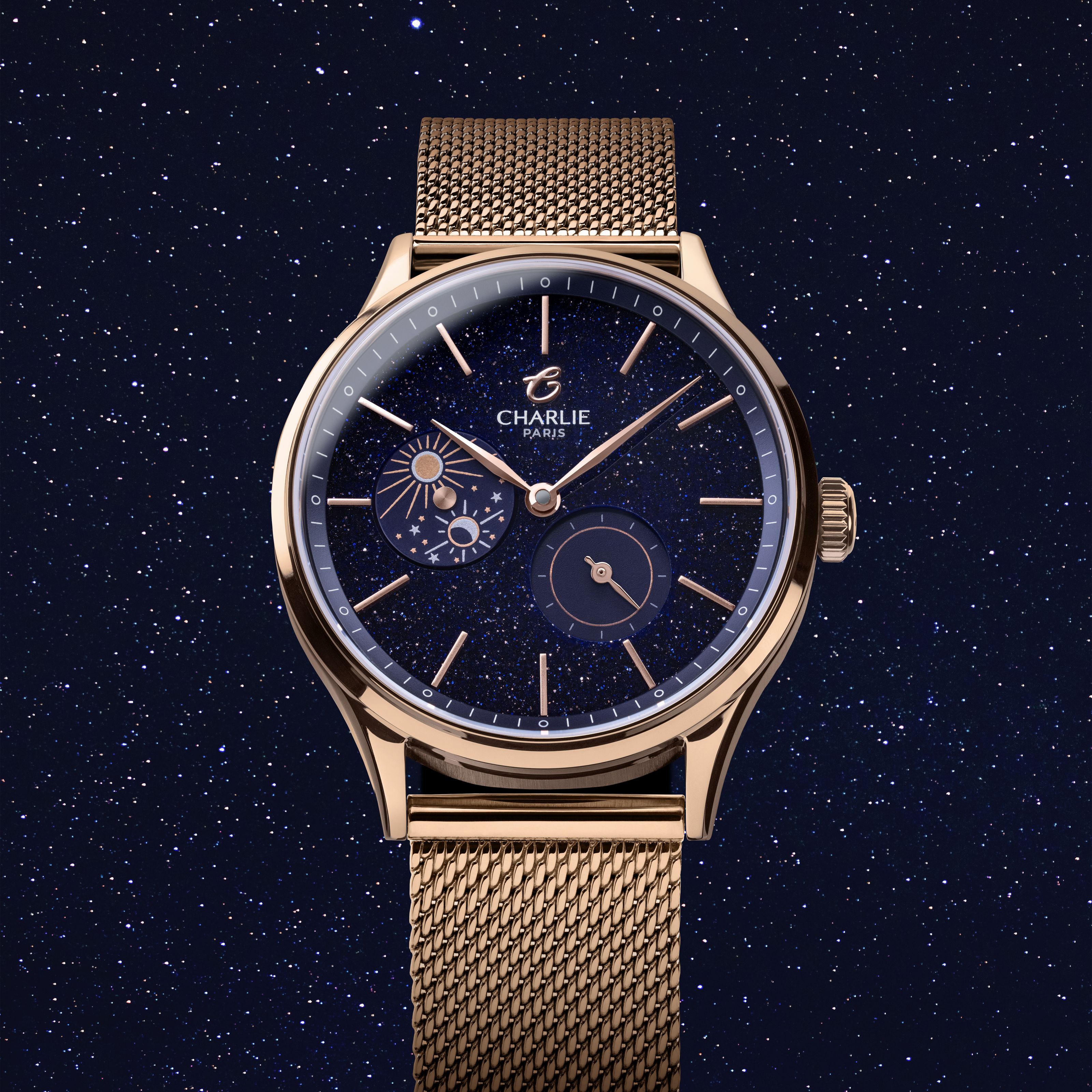 charlie-paris-initial-36-jour-nuit-montre-automatique-femme-36-mm-aventurine-dor-3 image 2